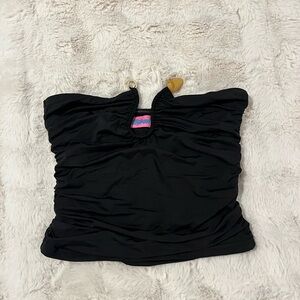 Edikted Black Strapless Crop Top